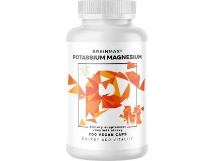 BrainMax Kálium Magnesium®, kálium-citrát + magnézium-malát, 200 növényi kapszula