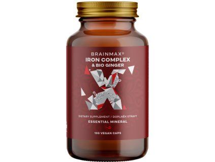 BrainMax Iron Complex®, vas-biszglicinát, 25 mg, 100 növényi kapszula