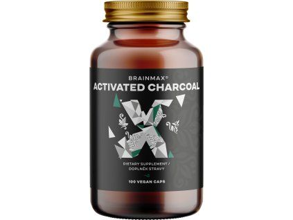 BrainMax Activated Charcoal, kókuszdióhéj aktív szén, 575 mg, 100 növényi kapszula