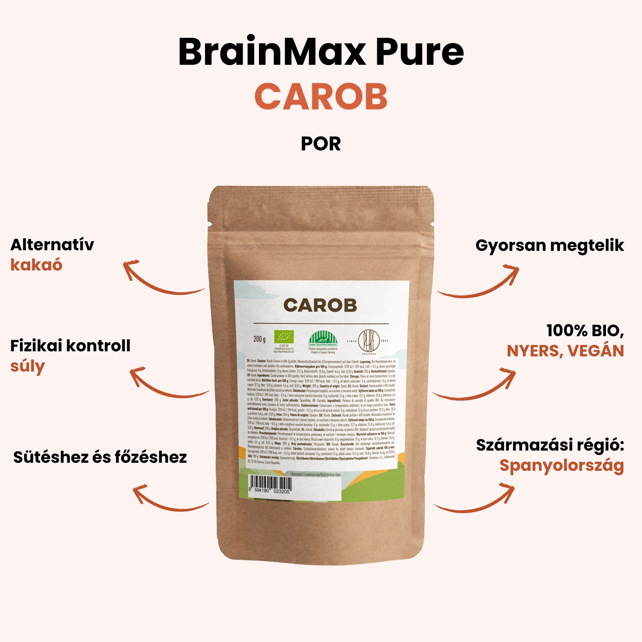 BrainMax Pure Karob - BrainMarket.cz