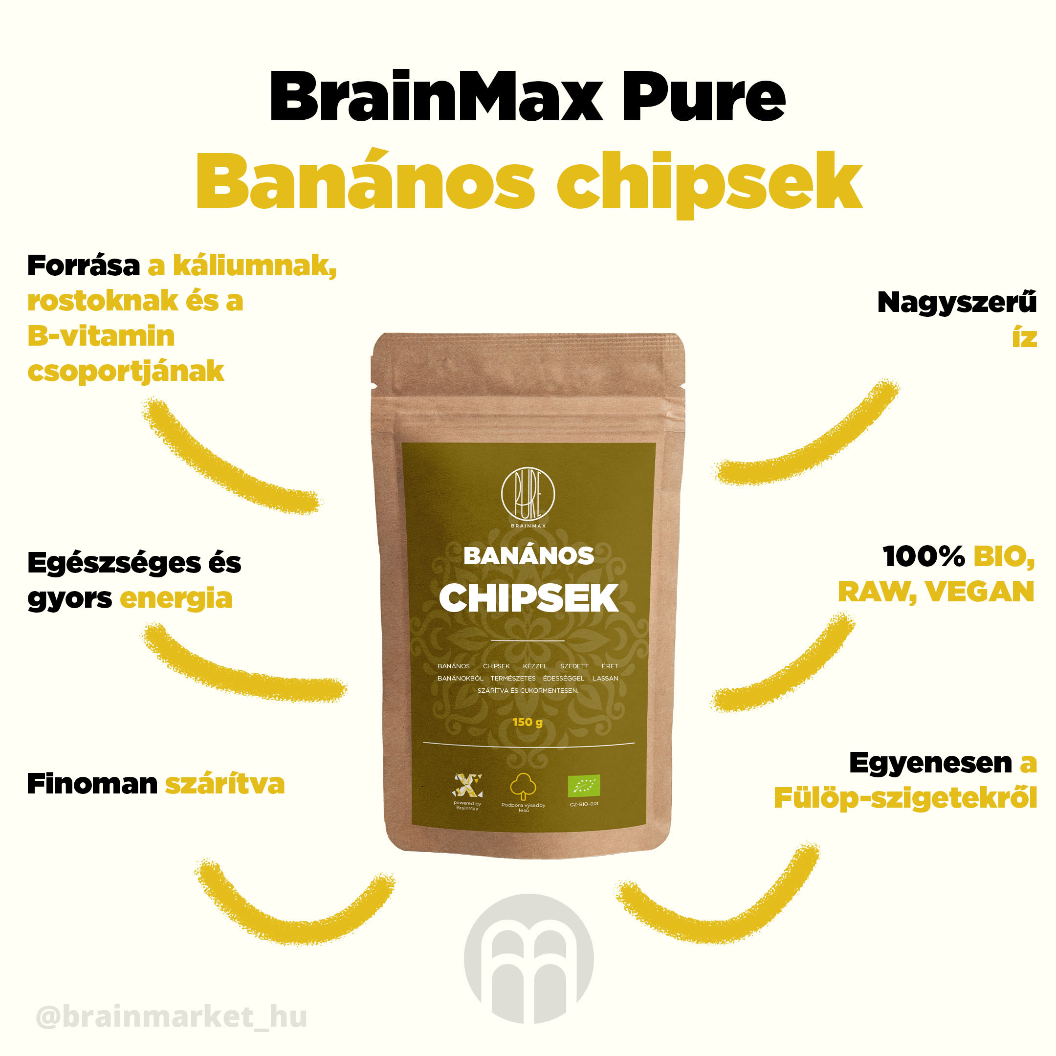 BrainMax Pure banán chips