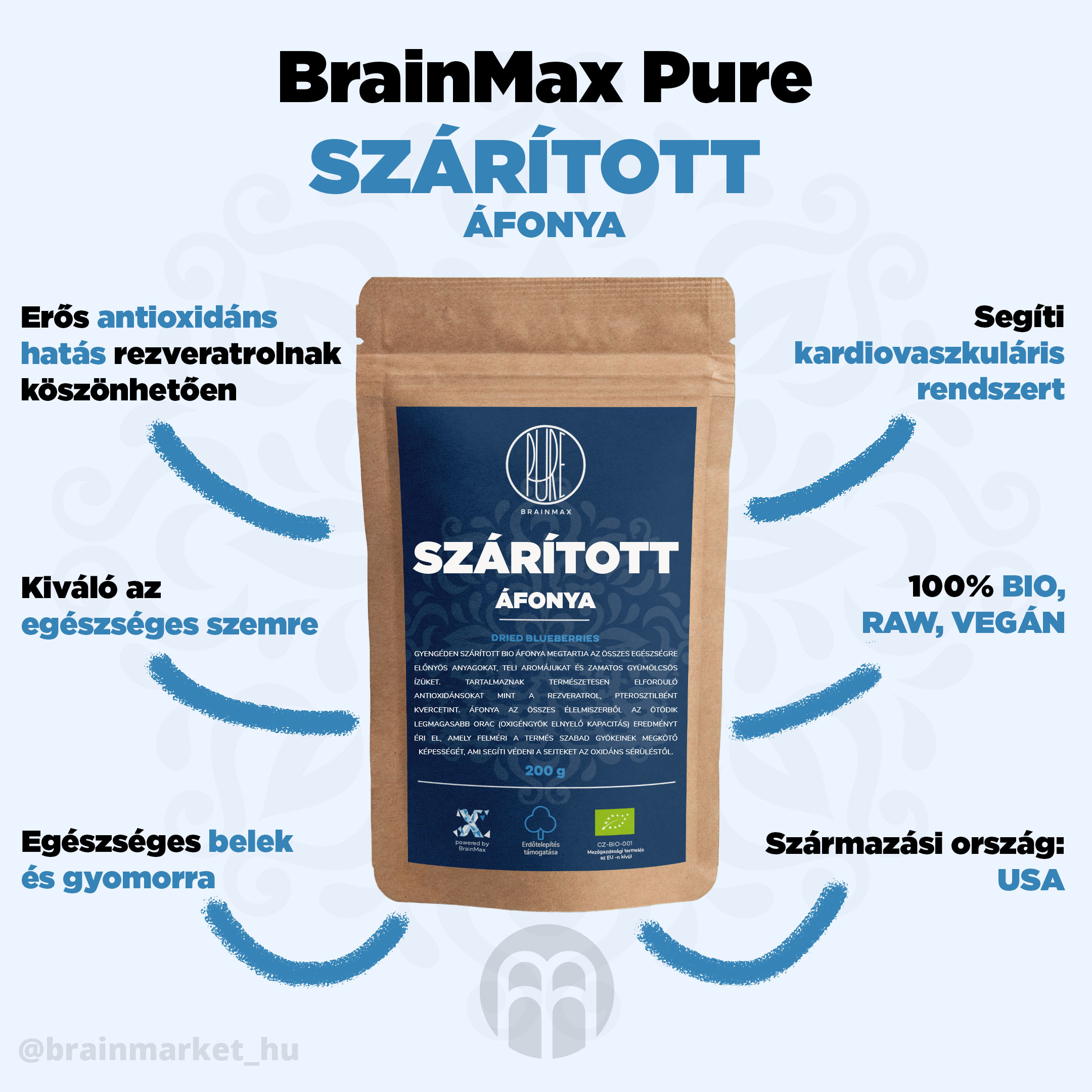 BrainMax tiszta áfonya BIO - BrainMarket.cz