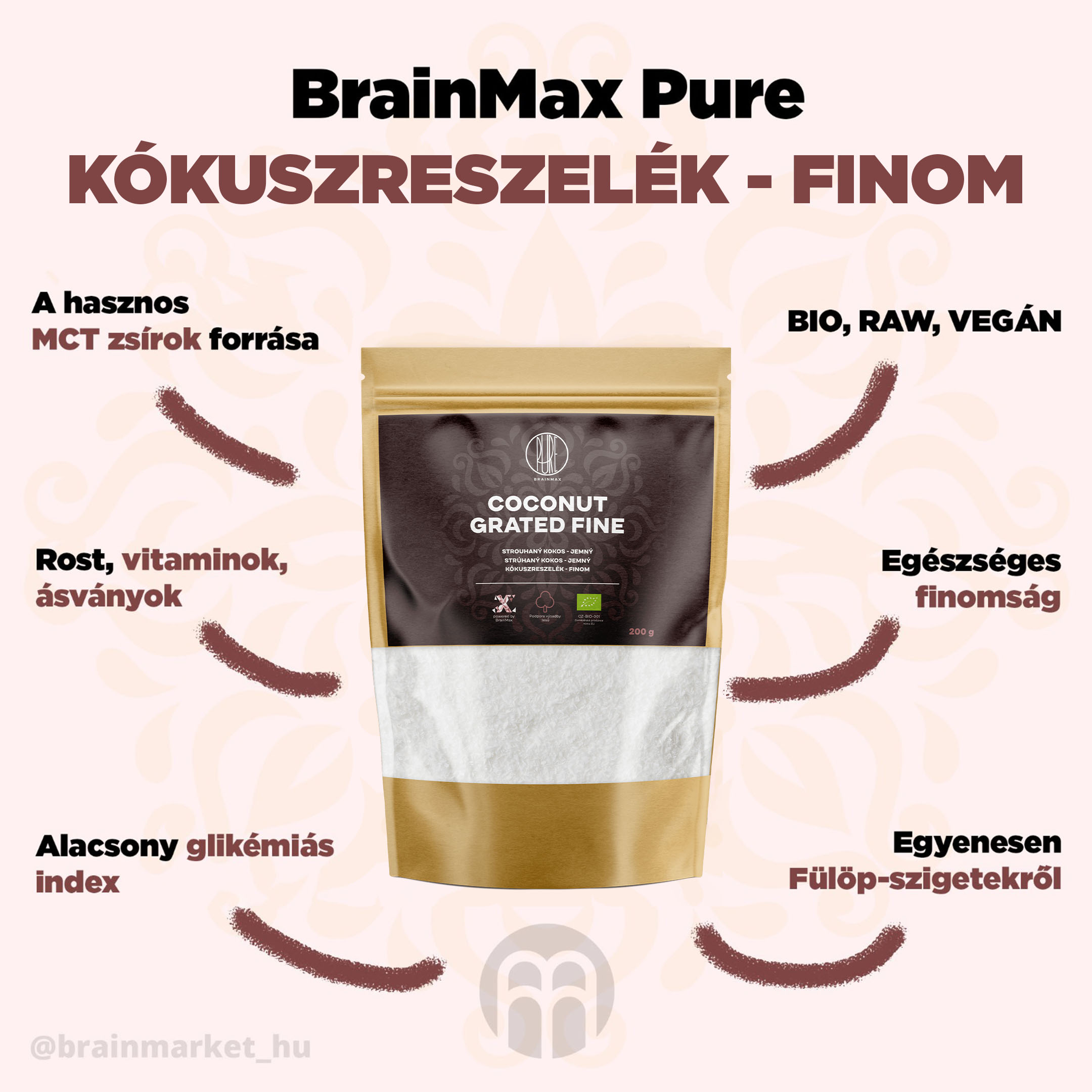 BrainMax tiszta kókuszreszelék - BrainMarket.cz