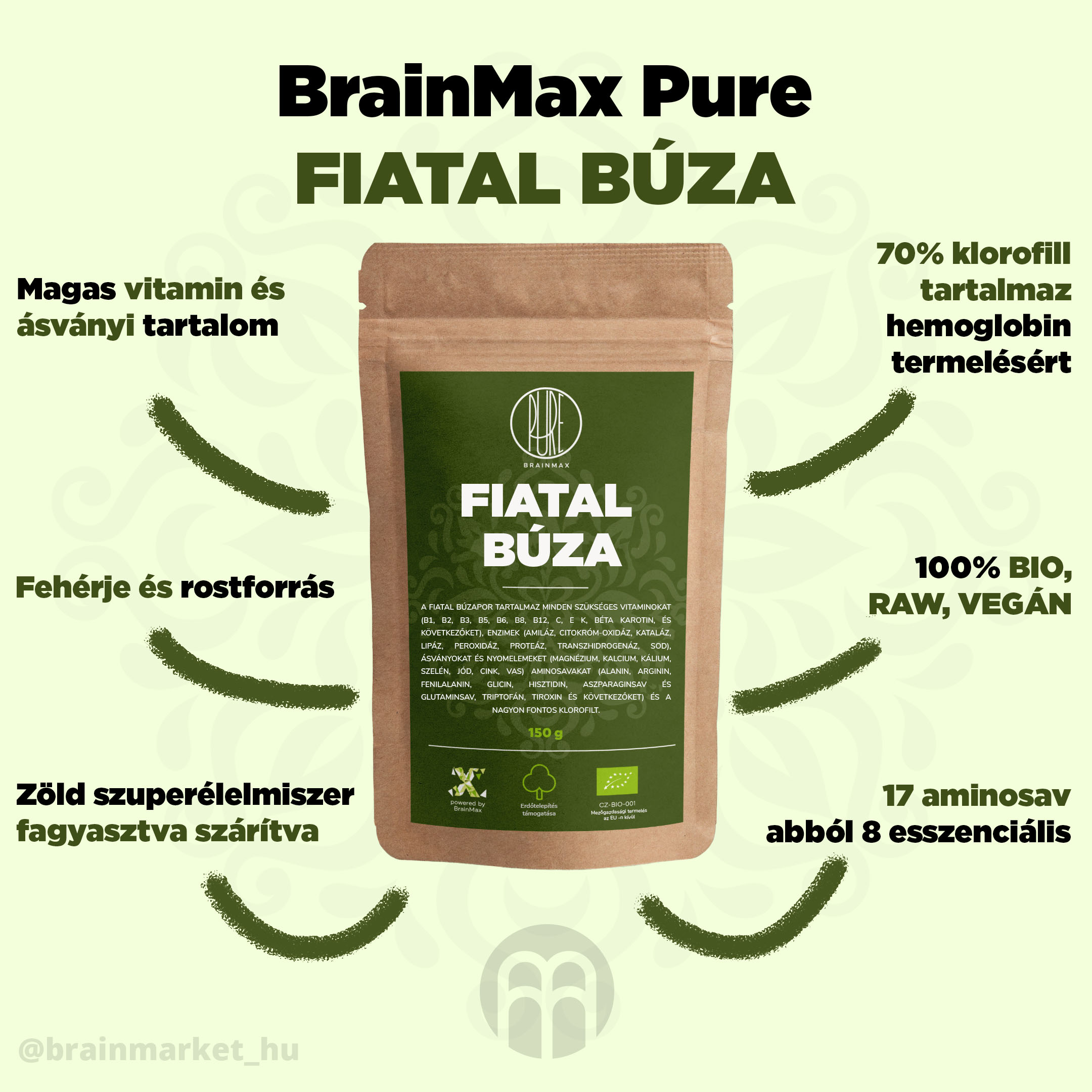 BrainMax Pure Young búza BIO - BrainMarket.cz