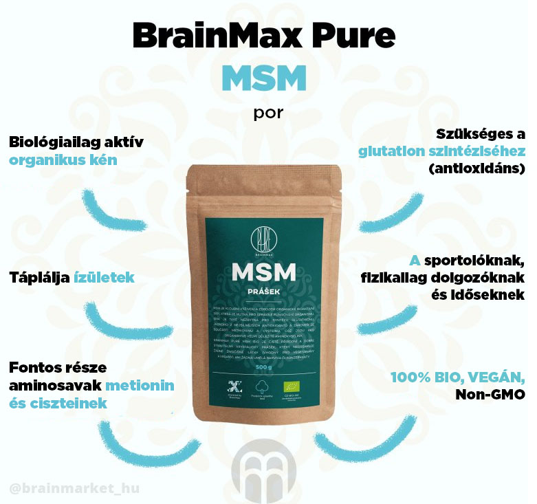BrainMax Pure MSM BIO por, 250 g - BrainMarket.cz