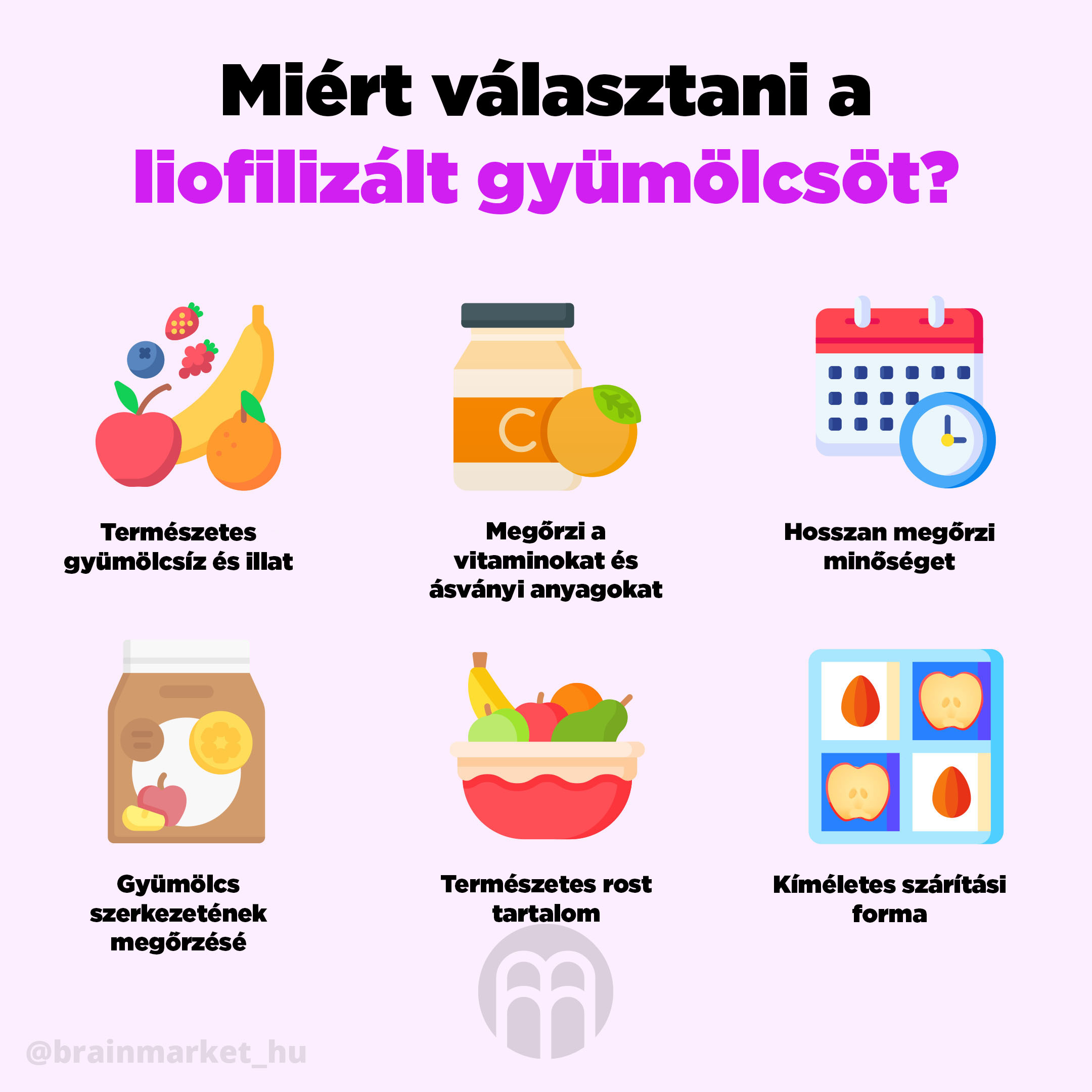 Miért válassza a liofilizált gyümölcs infografikát brainmarket cz