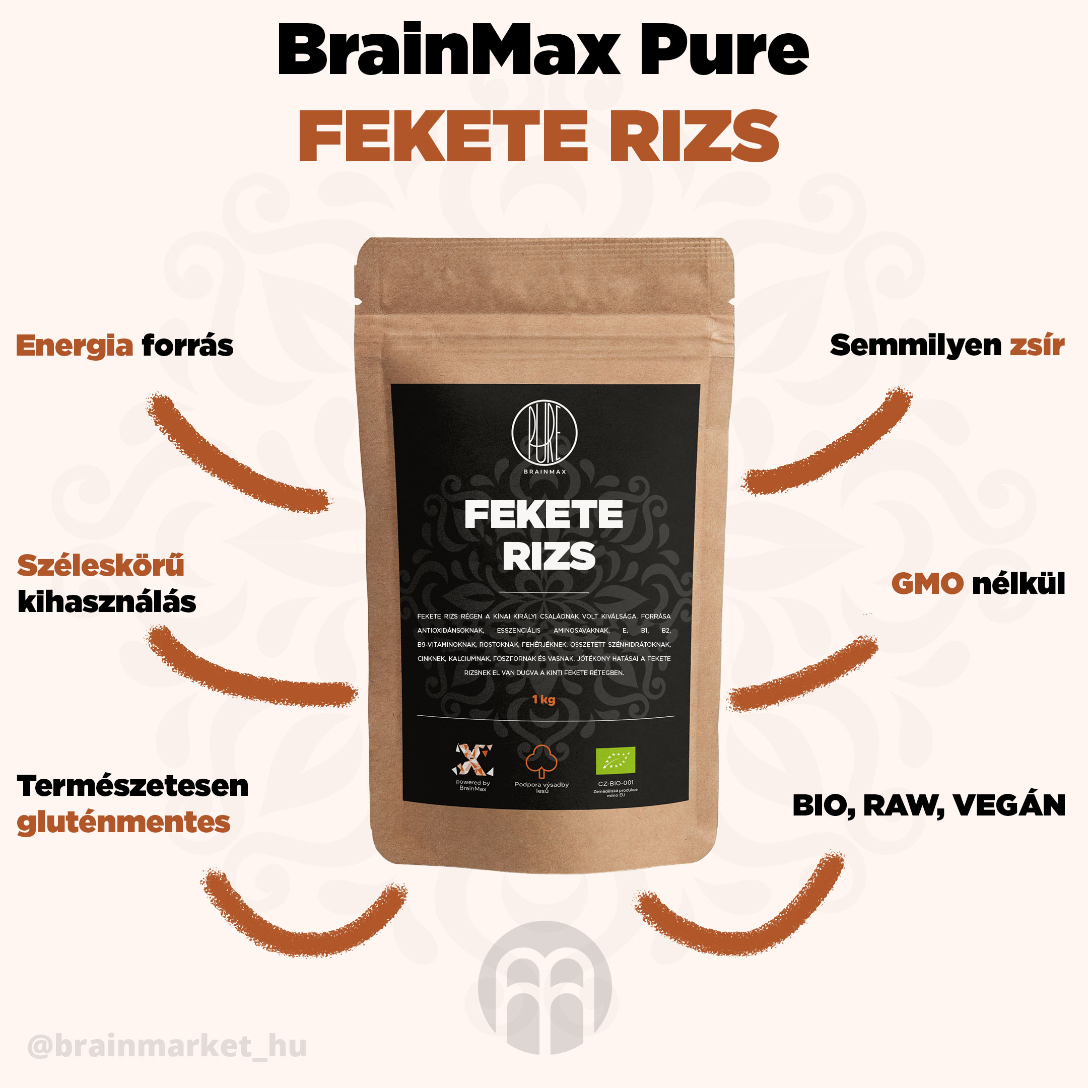 BrainMax Pure Rice Black - BrainMarket.hu
